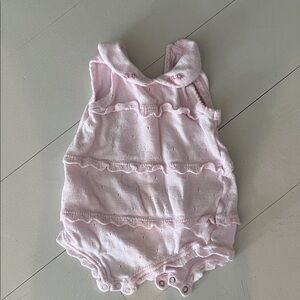 Florence Eiseman Pink Ruffle Knit Baby One-Piece Bodysuit
